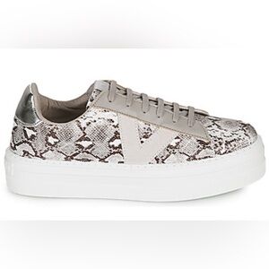 VICTORIA Sz 37 US 6 Snake Print Leather Platform Sneakers Made in Spain Orig$150